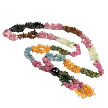 DAZCOLO Natural Gemstone Fluorite Beads Sweater Necklaces Healing Crystals Quartz for Women Gifts