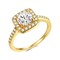 MDFUN Halo ring cz ring Square Halo Wedding Band Engagement Cubic Zirconia Ring 18K Yellow Gold Promise ring Eternity Ring for Women Size 6