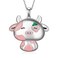 CVRAVO Strawberry Cow Necklace 925 Sterling Silver Cow Necklace for Women Cute Pink Cow Jewelry Gifts for Women