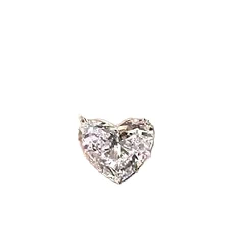 Sdouefos 18K White Gold Plated Link Chain Cubic Zirconia Diamond Heart Pendant Necklace Women&#39;s CZ Solitaire Pendant Necklace