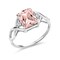 Gem Stone King 2.03 Ct Peach Simulated Morganite E-F Lab Grown Diamond 925 Sterling Silver Ring (Size 7)