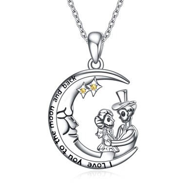 TIGER RIDER Nightmare Necklaces 925 Sterling Silver I Love You to The Moon and Back Jewelry for Women Gifts&hellip;