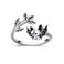 Flpruy Bat Ring 925 Sterling Silver Adjustable Halloween Bat Rings Gothic Rings for Women Gothic Jewelry Halloween Gifts for Women