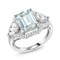 Gem Stone King 3.89 Cttw Sky Blue Simulated Aquamarine Ring For Women In 925 Sterling Silver   Emerald Cut 10X8MM   Available In Size 5, 6, 7, 8, 9