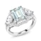 Gem Stone King 3.89 Cttw Sky Blue Simulated Aquamarine Ring For Women In 925 Sterling Silver   Emerald Cut 10X8MM   Available In Size 5, 6, 7, 8, 9