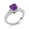 Gem Stone King 925 Sterling Silver Cushion 7MM Gemstone Birthstone and White Created Sapphire Engagement Ring   Wedding Engagement Anniversary Promise Ring For Women