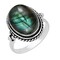 Labradorite Sterling Silver Plated Ring Size 5 For Women, Handmade August Bohemian Southwest Birthstone Ring Jewelry Mother&#39;s Day Christmas Gift For Her