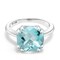 Gem Stone King 925 Sterling Silver Sky Blue Topaz Double Prong Ring For Women (4.65 Cttw, Cushion Checkerboard 10MM, Gemstone Birthstone, Available in size 5, 6, 7, 8, 9)