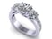 Central Diamond Center Lucita Style Sterling silver CZ 3 Stone Ring 2.50ctw (Euro) - Platinum Plated - Size 7