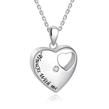 YLT 925 sterling silver cremation jewelry for ashes Always with me heart urn pendant necklace for women