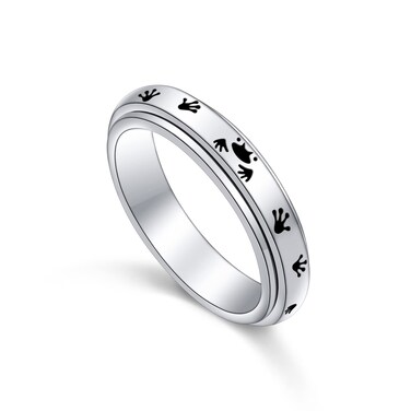 DAOSHANG Frog Paw Fidget Ring Sterling Silver Anxiety Rings, Spinner Rings Fidget Rings for Anxiety for Women Teens (6)