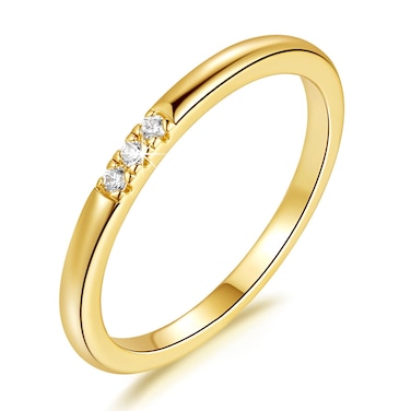 BYBAIZ 14K Gold Rings for Women Non Tarnish Gold Rings Cubic Zirconia Rings Stacking Rings Dainty Gold Rings Mens Gold Rings Travel Rings for Women &amp; Everyday Wear (8)