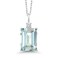 Gem Stone King 925 Sterling Silver Sky Blue Simulated Aquamarine and White Moissanite Pendant Necklace For Women (6.74 Cttw, with 18 Inch Silver Chain)