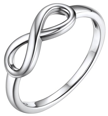 CCBFY 18k White Gold Gold Plated 925 Sterling Silver Rings for Women Promise Rings for Her, Stackable Wedding Bands Rings for Women Infinity Forever Love Knot Ring Silver 5