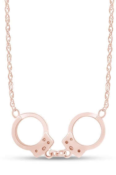 Jewel Zone US Handcuffs Choker Pendant Necklace for Womens in 14k Rose Gold Over Sterling Silver