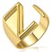 Gold Inital Z Name Ring for Women, GoldChic Jewelry Bold Alphabet Initials Rings Women&rsquo;s Statement Letter Ring