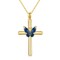 YDD 14K Solid Gold Cross Necklace for Women Butterfly Cross Pendant Necklace Cross Chain for Her, Mom, Wife Gifts 16&quot;-18