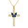 YDD 14K Solid Gold Cross Necklace for Women Butterfly Cross Pendant Necklace Cross Chain for Her, Mom, Wife Gifts 16"-18
