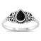 Vintage Celtic Simulated Black Onyx Promise Ring New .925 Sterling Silver Band Size 4