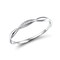 Santuzza 10K White Solid Gold Genuine Diamond Dainty Twisted Stacking Ring for Women (6.5)