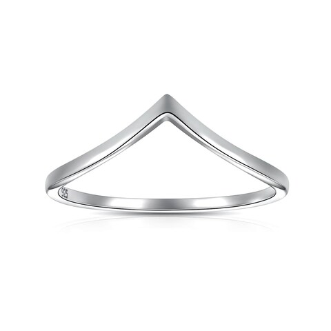 Mic Tai V Shape Ring 925 Sterling Silver-Wishbone Ring Stacking Rings-Cheveron Ring For Women-Wedding ring Jewelry For Love Ones US 6-8 (6)