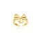 PEARLADA Statement Big Bow Ring for Women, Cute 18k Gold Ribbon Rings, Fashion Cocktail Ring Adjustable