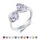LEXLUNE Infinity Ring For Women, Infinity Love Ring For Her, Sterling S925 Silver Promise Ring, June Birthstone Alexandrite Ring Heart Ring 2 Birthstone Ring Friendship Rings For Daughter Mother