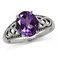 Silvershake 2.36ct. Natural African Amethyst 925 Sterling Silver Triquetra Celtic Knot Solitaire Ring Size 8