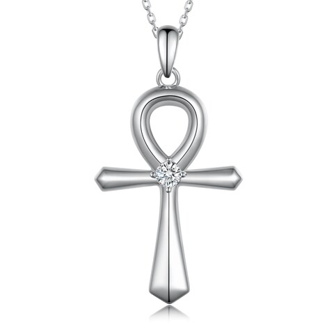 Feijiesi Ankh Necklace Sterling Silver Ankh Egyptian Necklace Egyptian Jewelry for Women Men