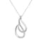 Diamond Tear Drop Pendant Necklace for Women in Sterling Silver on an 18 inch Sterling Silver Chain Diamond Necklaces for Women