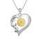 You are My Sunshine Necklace Sunflower Jewelry for Women - 925 Sterling Silver Locket with Engraved Hidden Message Pendant Mother's Day Gifts for Couples Mother Daughter (Heart Sunflower)
