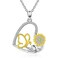 ADLSTIGH Sunflower Necklace 925 Sterling Silver Sunflower Necklaces for Women 14K Gold Plated Love Heart Sunflower Pendant Necklace With Butterfly You Are My Sunshine Necklace 18"-20