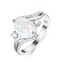 DOLIOX Opal Rings For Women 925 Sterling Silver White Oval Wedding Ring with Zirconia for Engagement Jewelry for Wife Her Size 8