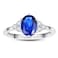 BONLAVIEGEM Oval-Cut Blue Sapphire Rings for Women 925 Sterling Silver Sapphire Ring for Women Blue Ring for Women September Birthstone Rings Size 8