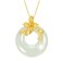 204Dealnow White Jade Donut Pendant Necklace Jewelry Natural 925 Silver, White Gemstone Gold Plated Pendant Gift Valentine Birthday With Good Fortune Length Adjustable