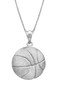 Honolulu Jewelry Company Sterling Silver Basketball Necklace Pendant with 18" Box Chain