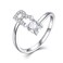STARCHENIE Initial Ring for Women 925 Sterling Silver Letter R Alphabet Adjustable Ring Size 7