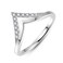 AVECON Chevron Rings for Women Double V Shaped Ring Stackable Cubic Zirconia Wedding Band For Women Size 7