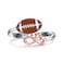 Senpotly 925 Sterling Silver Volleyball Ring for Women Adjustable Soccer Ball Volleyball Football Bsdeball Sport Ring Volleyball Jewelry Gift for Volleyball Lover (Football)