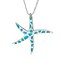 Aloha Jewelry Company Sterling Silver Created Blue Opal Starfish Necklace Pendant with 18&quot; Box Chain