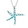 Aloha Jewelry Company Sterling Silver Created Blue Opal Starfish Necklace Pendant with 18" Box Chain