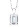 Gem Stone King 925 Sterling Silver White Zirconia Pendant Necklace For Women (2.62 Ct, Emerald Cut 9X7MM With 18 Inch Silver Chain)