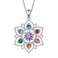 7 Chakra Necklace 925 Sterling Silver Lotus Flower Rainbow Stones Yoga Chakra Energy Balance Pendant Jewelry Birthday Gift for Women Spiritual Healing