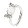 EILEIAC Moonstone Crab Ring for Women, Open Adjustable Crystal CZ Small Crab Ring for Women Fashion Jewelry Gifts (A)