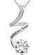 ALOV Jewelry Sterling Silver &ldquo;follow your dream&rdquo; Cubic Zirconia Pendant Necklace