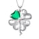qielizhu St Patricks Day Gifts Shamrock Necklace Sterling Silver Four Leaf Clover Pendant Necklace Clover Jewelry Gifts for Women Men