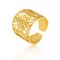 TEAMER Stainless Steel Hollow Flower Ring Boho Adjustable Open Finger Rings Fashion Jewelry Wedding Ring for Women (Flower 2-Gold)