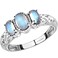 Shop LC Moonstone Ring in 925 Sterling Silver - Genuine Natural Moonstone Gemstones - Three Stone Engagement Promise Birthstone Trilogy Rings for Women Valentines Day Gifts for Women