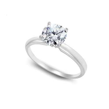 B. BRILLIANT Sterling Silver 2ct Round-Cut Solitaire Cubic Zirconia Engagement Bridal Ring for Women, Size 5