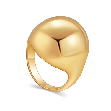 YADUDA Minimalist Ball Chunky Rings for Women 18K Gold Plated Simple Stack Band Ring for Women, Size 8